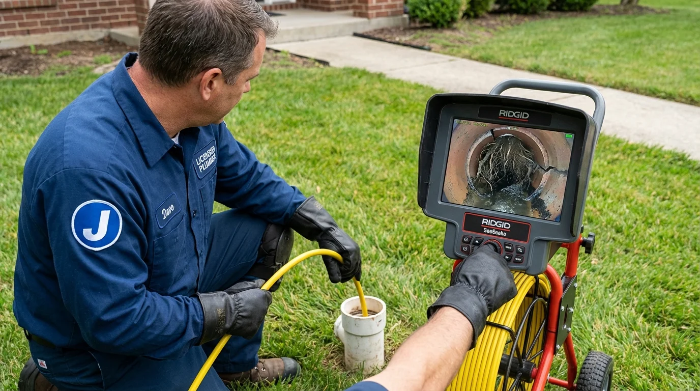 Sewer camera inspection being performed by Johns Plumbing LLC in Marysville